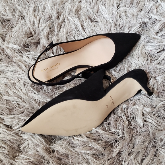 Kate Spade Shiloh Suade Slingback Kitten Heels - Picture 5 of 5